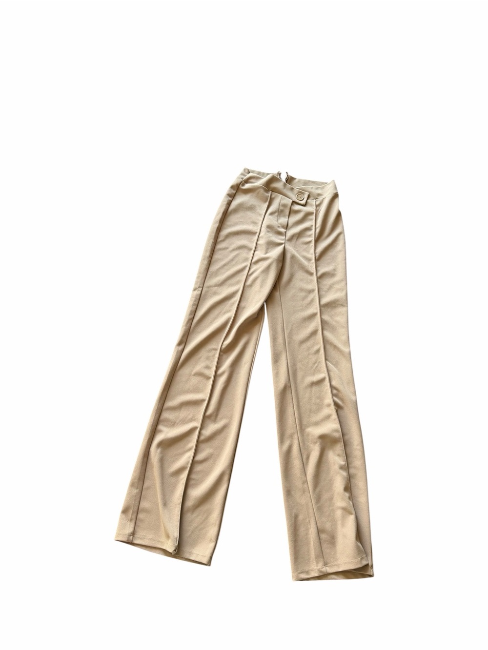 Fashion Nova Tan Wide-Leg Dress Pants